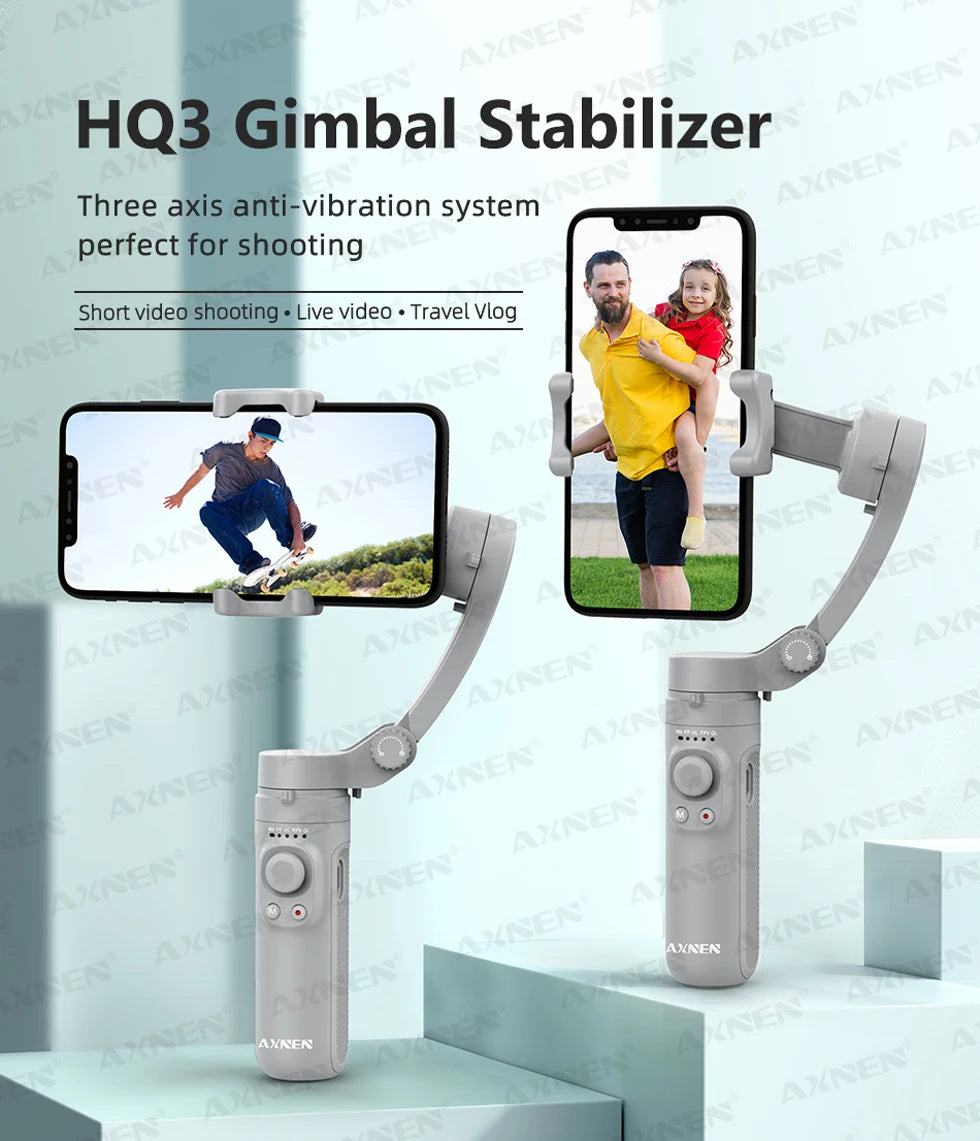 AXNEN 3-Axis Handheld Gimbal Stabilizer – Selfie Stick & Tripod for Vlogging & Smartphone Video Recording