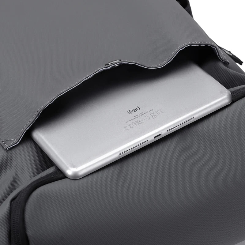 High-Quality PU Leather Waterproof Men's Laptop Backpack – Large Computer Backpack for Business, Urban Man with USB Charging