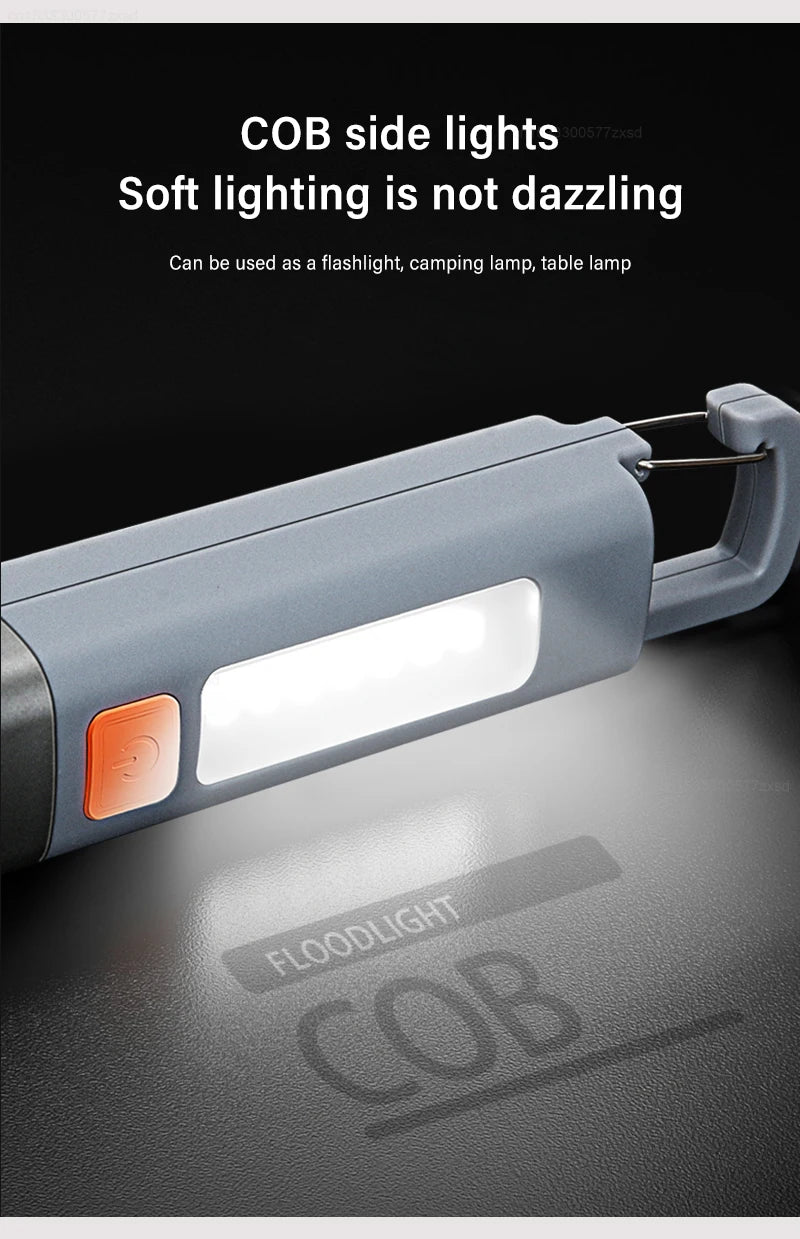 New Xiaomi Portable LED Flashlight – USB Rechargeable, Zoomable Torch for Outdoor Camping, Hiking & Emergency Use