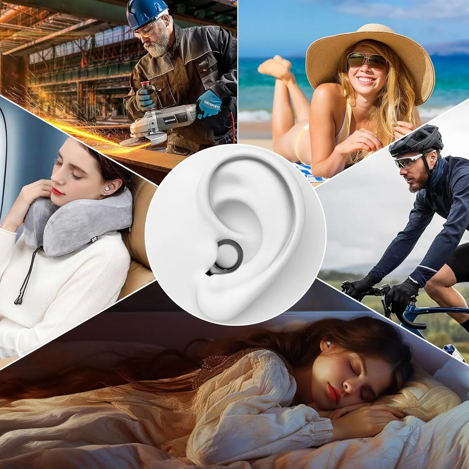 🌙 Quiet Your World – 32dB Reusable Silicone Earplugs for Peaceful Sleep, Enhanced Focus & Everyday Noise Relief! 📚✨