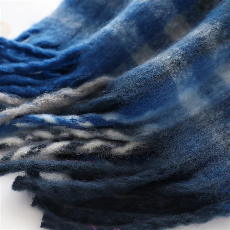 Ultra-Soft Korean Winter Cashmere-Feel Scarf – Thick, Warm & Stylish Tassel Shawl for Men & Women!