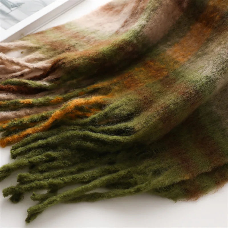 Ultra-Soft Korean Winter Cashmere-Feel Scarf – Thick, Warm & Stylish Tassel Shawl for Men & Women!