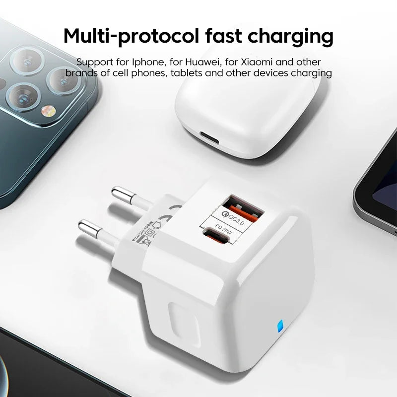 ⚡ PD 20W Fast Charger – Quick & Powerful Charging for iPhone, Samsung & More