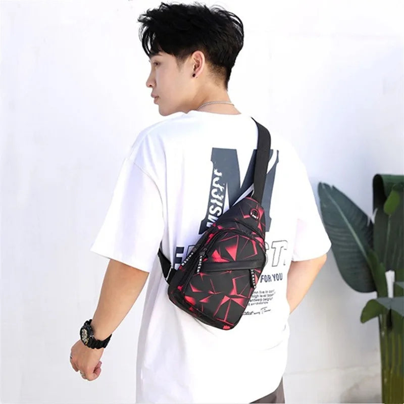 Oxford Cloth Casual Crossbody Bag – Unisex Sports Travel Outdoor Backpack, Lightweight Lovers Chest Shoulder Bag