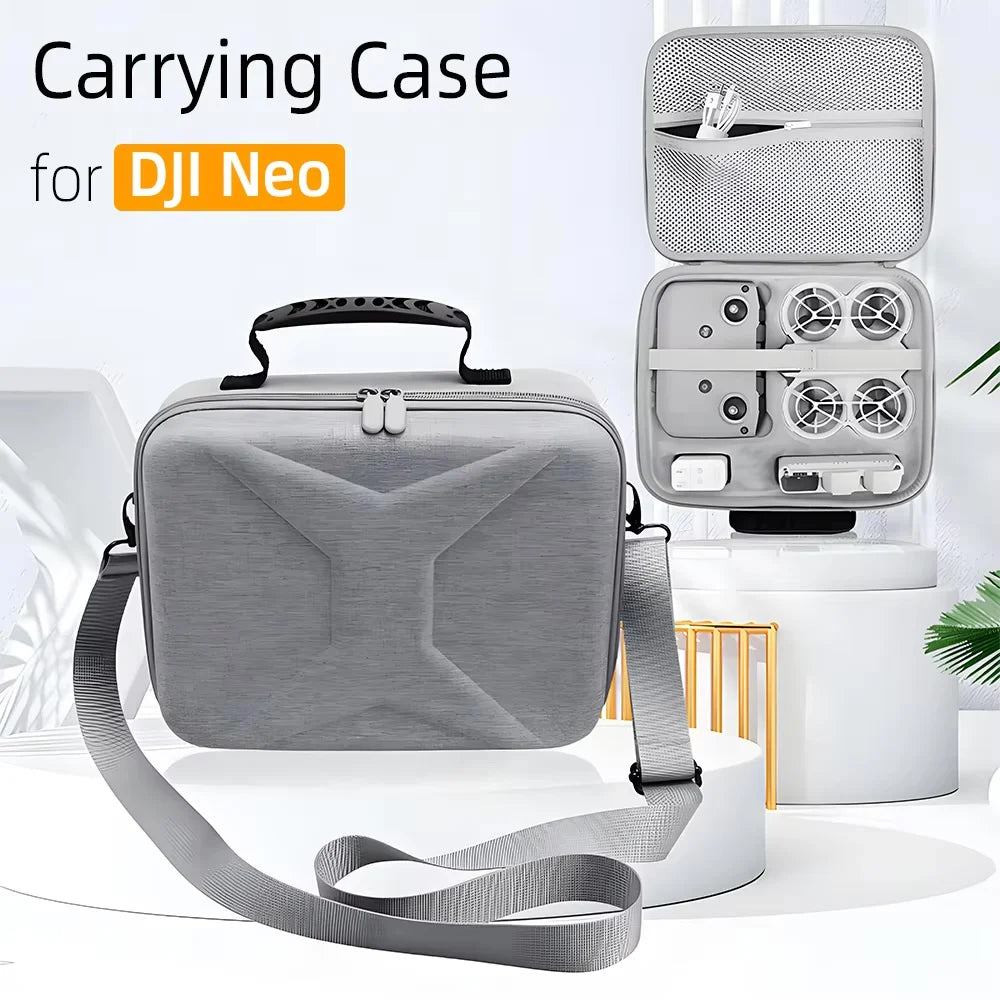 Hard PU Carrying Case for DJI Neo Drone – Waterproof Travel Bag & Fly More Combo Storage