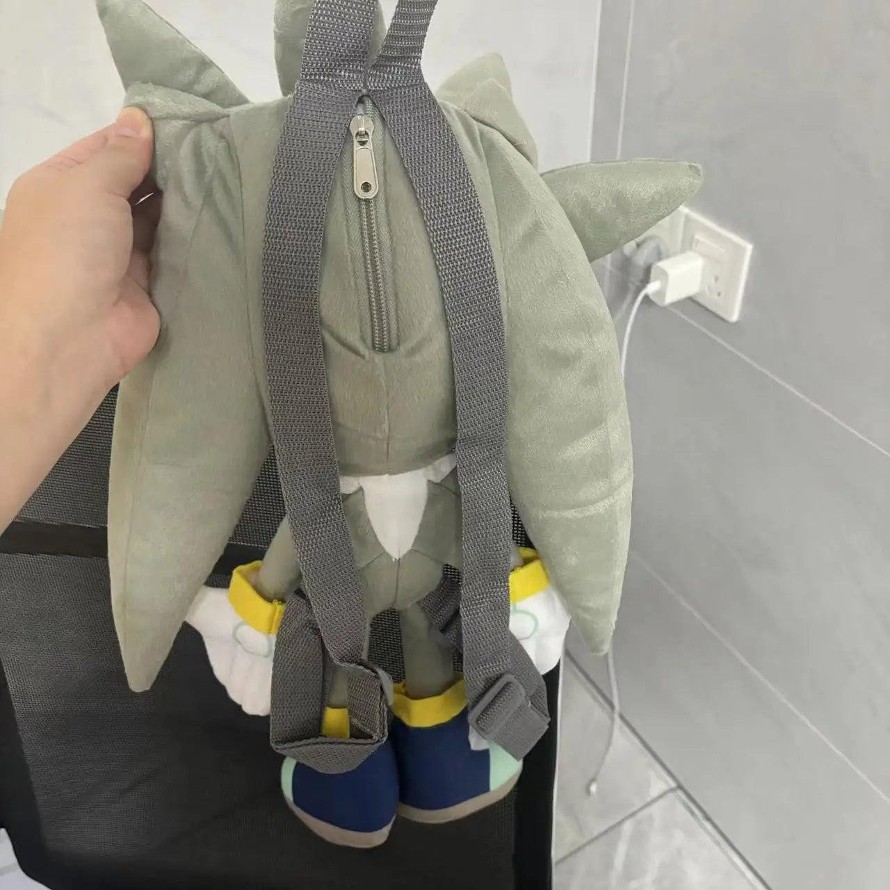 Classic Game Character Black Shadow 55CM Plush Backpack Anime Silver Doll Children's Comfort Toy Birthday Christmas Gift