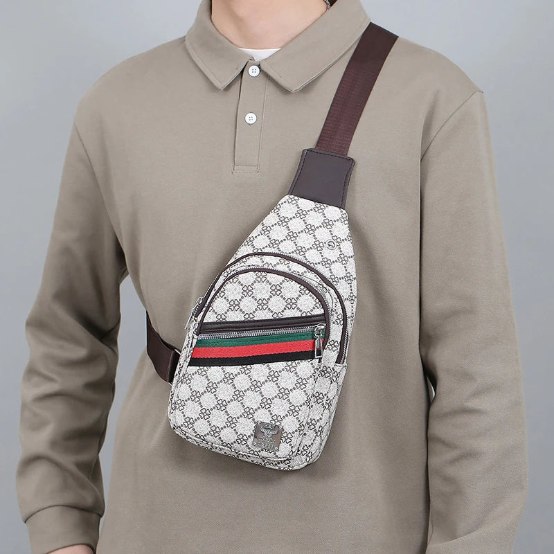 Men's Multifunctional Crossbody Bag – Casual Shoulder Chest Bag with Earphone Hole