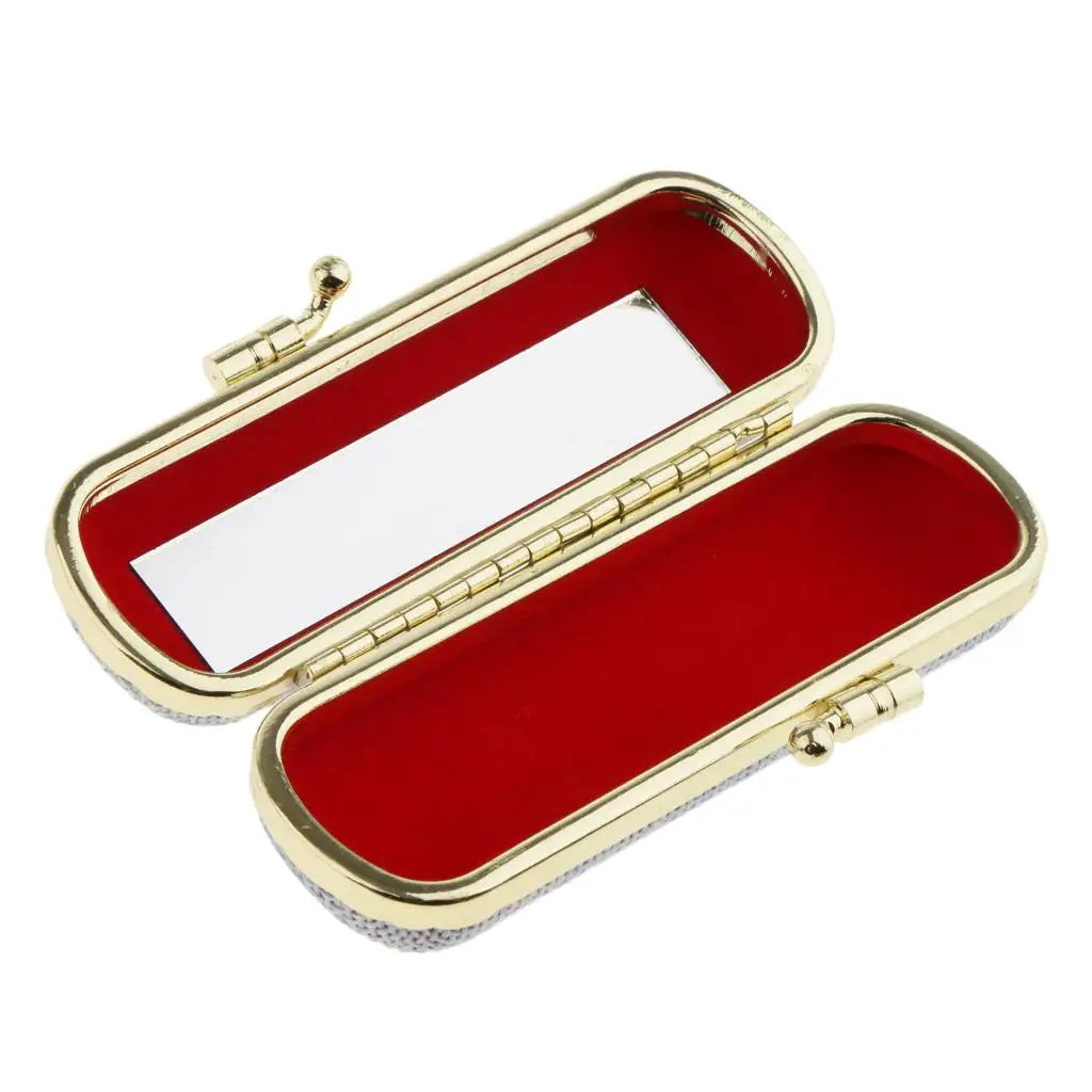 Soft Linen Lipstick Case with Mirror – Elegant Travel-Friendly Makeup Holder