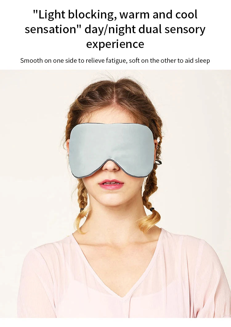 Sleeping Eye Mask Korean Style Ice Silk Warm And Cool Dual Use Adjustable Travel Light Blocking Breathable Eye Mask