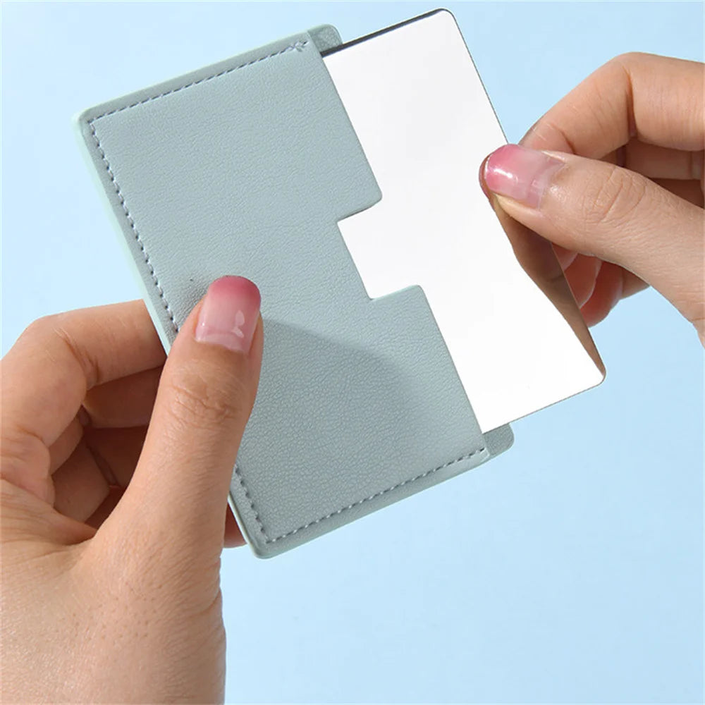 Stainless Steel Mini Card Mirror – Unbreakable, Shatterproof & Portable Pocket Makeup Mirror