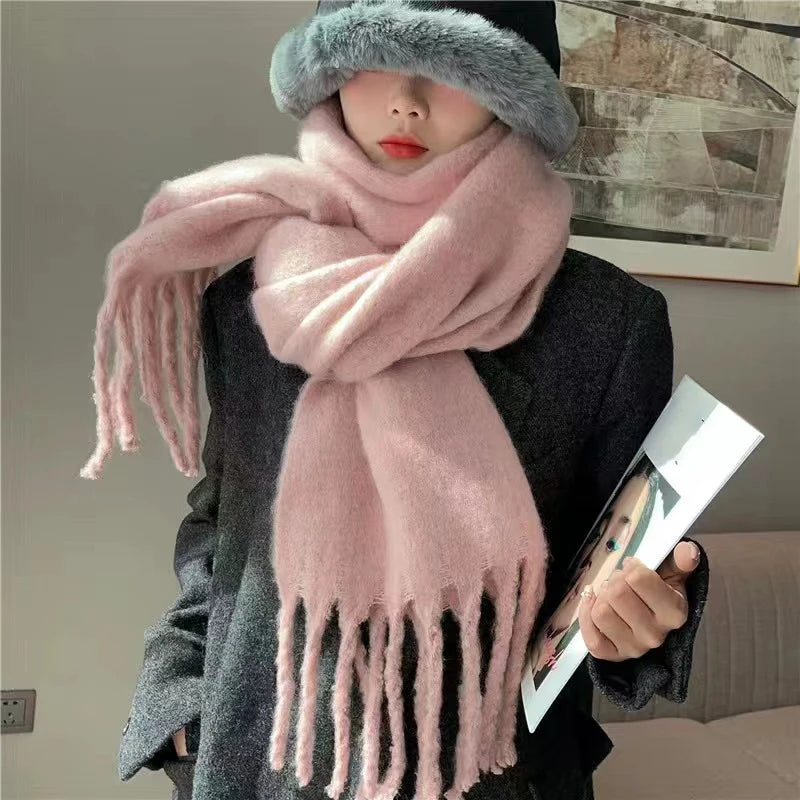 Luxury Cashmere-Feel Winter Scarf – Soft, Warm & Stylish Shawl Wrap with Tassels for Women!