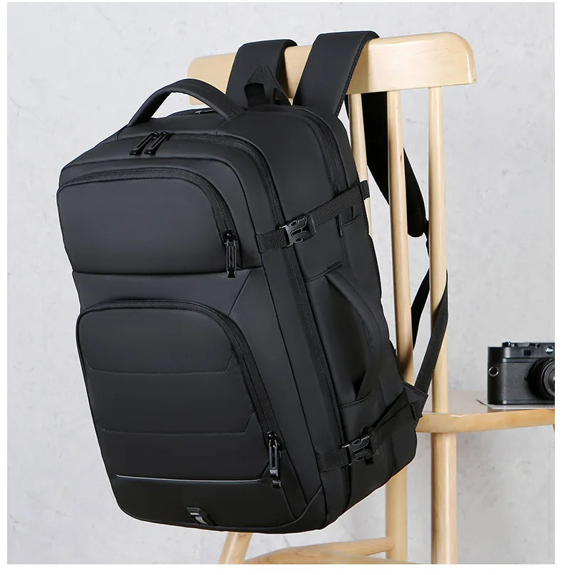 Expandable 17-inch Men’s Laptop Backpack – Waterproof Notebook Bag with USB, Schoolbag, Sports Travel Backpack for Men