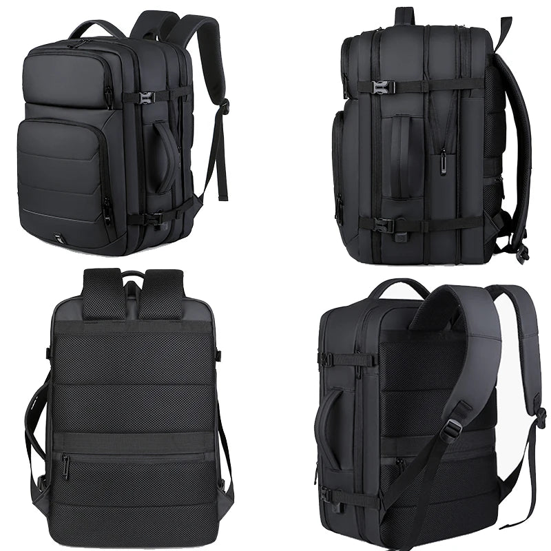 Expandable 17-inch Men’s Laptop Backpack – Waterproof Notebook Bag with USB, Schoolbag, Sports Travel Backpack for Men