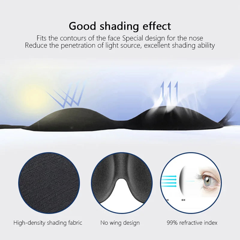 3D Sleep Mask Natural Sleeping Eye Mask Eyeshade Cover Shade Eye Patch Soft Portable Blindfold Travel Eye Shade Sleeping Aid