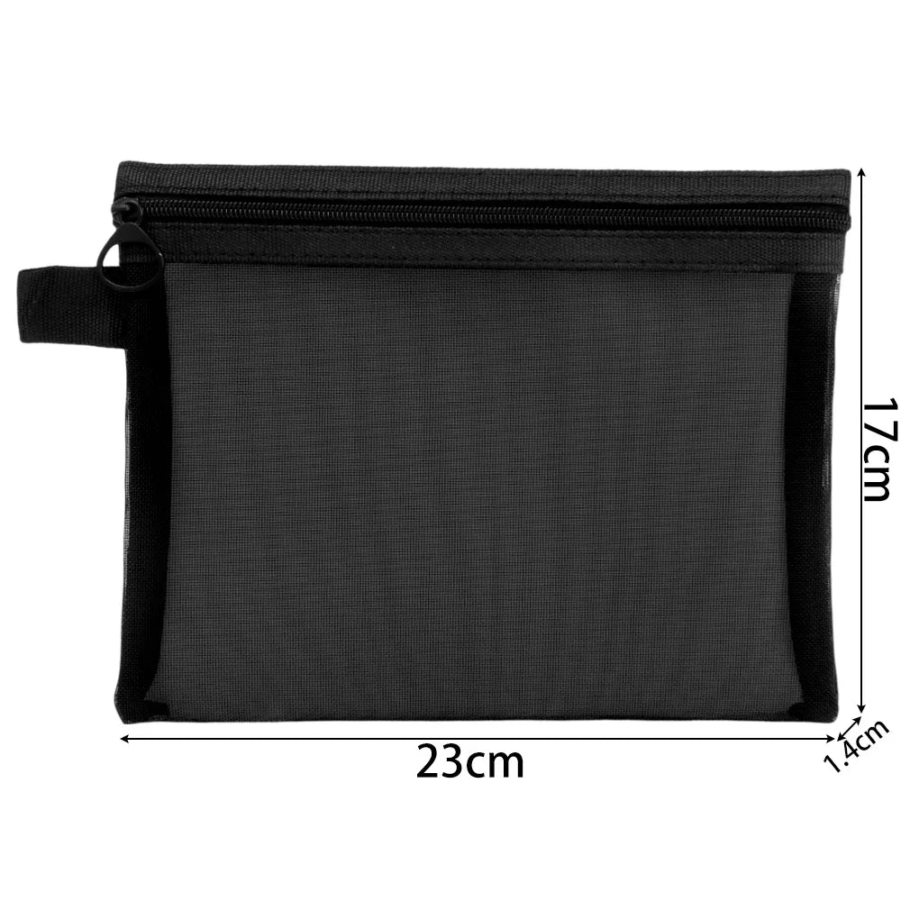 1/3pcs Mesh Clear Cosmetic Bags – Small & Large Black Makeup Bag, Portable Travel Toiletry Organizer, Lipstick Storage Pouch