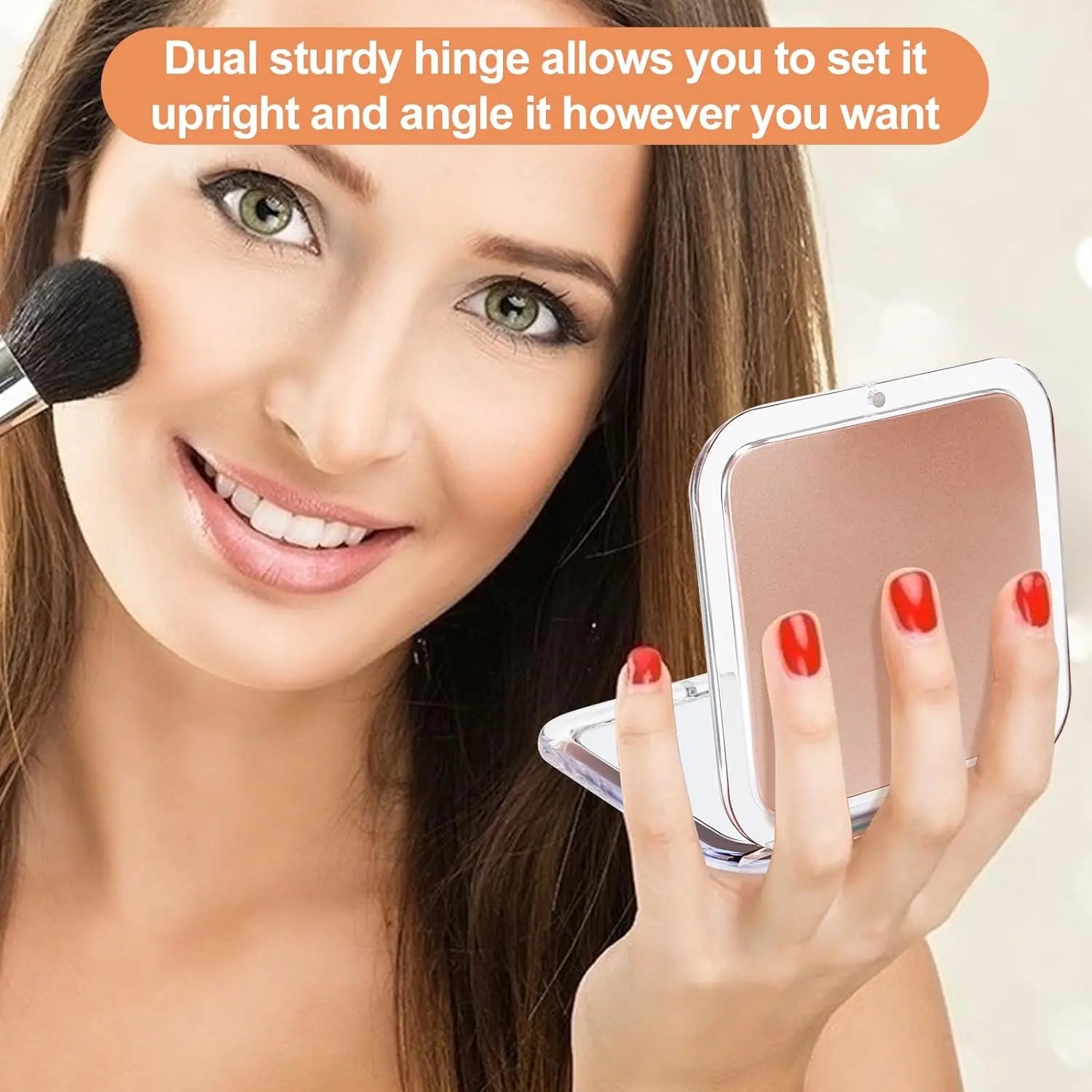 Compact 15X Magnifying Makeup Mirror – Portable Foldable Pocket Mirror for Travel & Purses