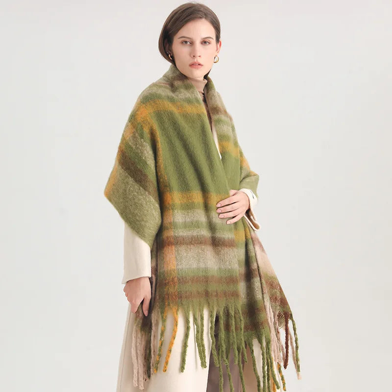 Ultra-Soft Korean Winter Cashmere-Feel Scarf – Thick, Warm & Stylish Tassel Shawl for Men & Women!