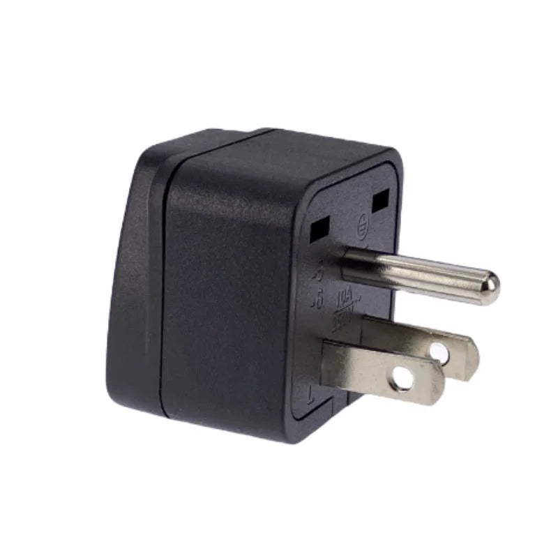 US Travel Plug Adapter EU/UK/AU/in/CN/JP/Asia/Italy/Brazil to USA (Type B), 3 Prong Grounded USA Wall Plug international
