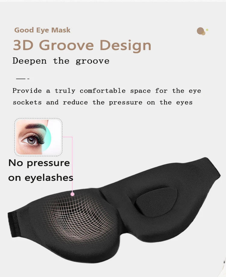 3D Sleep Mask Blindfold Sleeping Aid Eye Mask Soft Memory Foam Face Mask Eyeshade 99% Blockout Light Slaapmasker Eye Cover Patch
