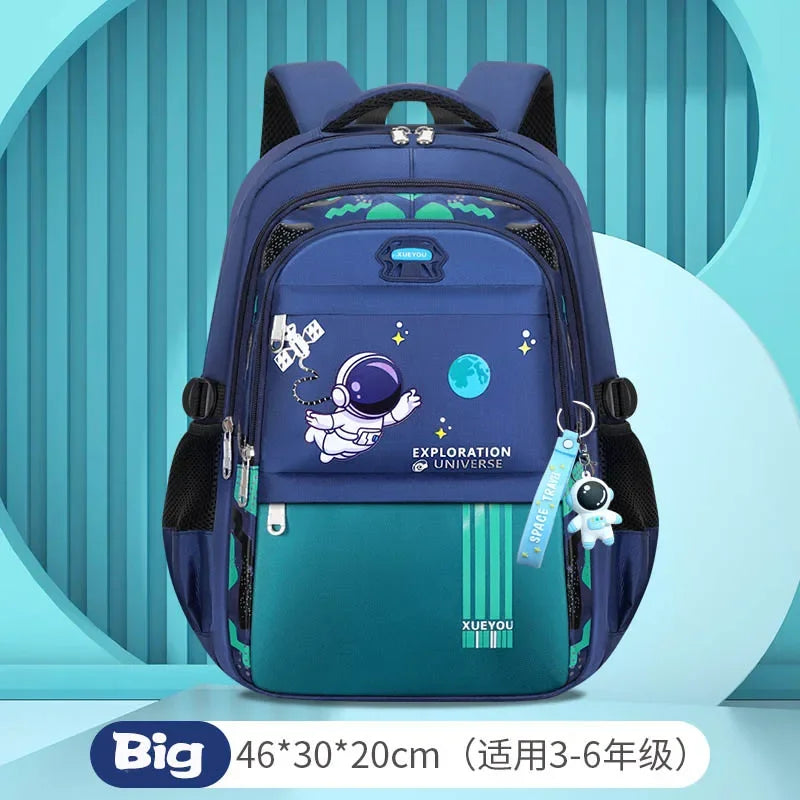 Astronaut-Themed Waterproof School Backpack – Lightweight, Spacious & Spinal Protection Design for Boys!
