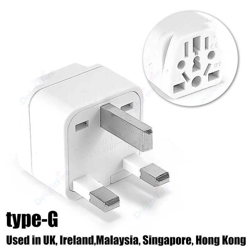 10A UK Plug Adapter – Type G Universal Travel Charger | EU/US/AU to UK Converter for British, Singapore, Malaysia Power Sockets