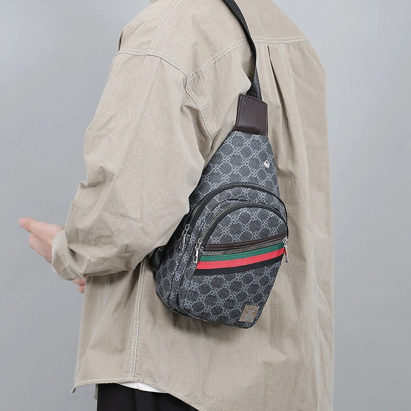 Men's Multifunctional Crossbody Bag – Casual Shoulder Chest Bag with Earphone Hole