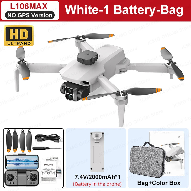 L106 MAX Brushless Dual Camera Drone – 360° Obstacle Avoidance, 2.4GHz RC Quadcopter with HD Camera