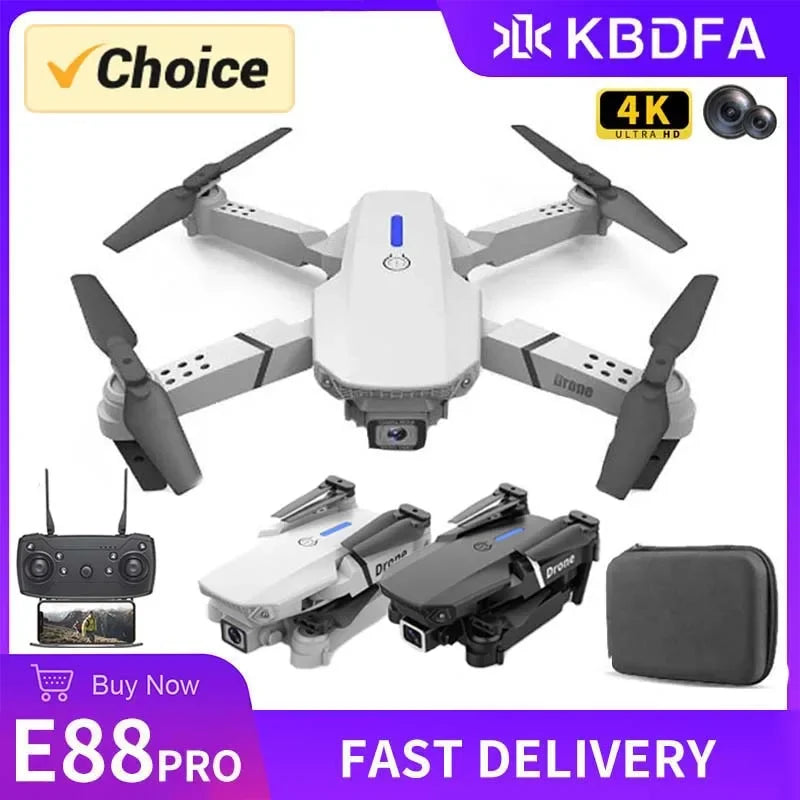 KBDFA E88 Pro 2023 WiFi FPV Drone – Foldable Quadcopter with 4K HD Camera & Altitude Hold