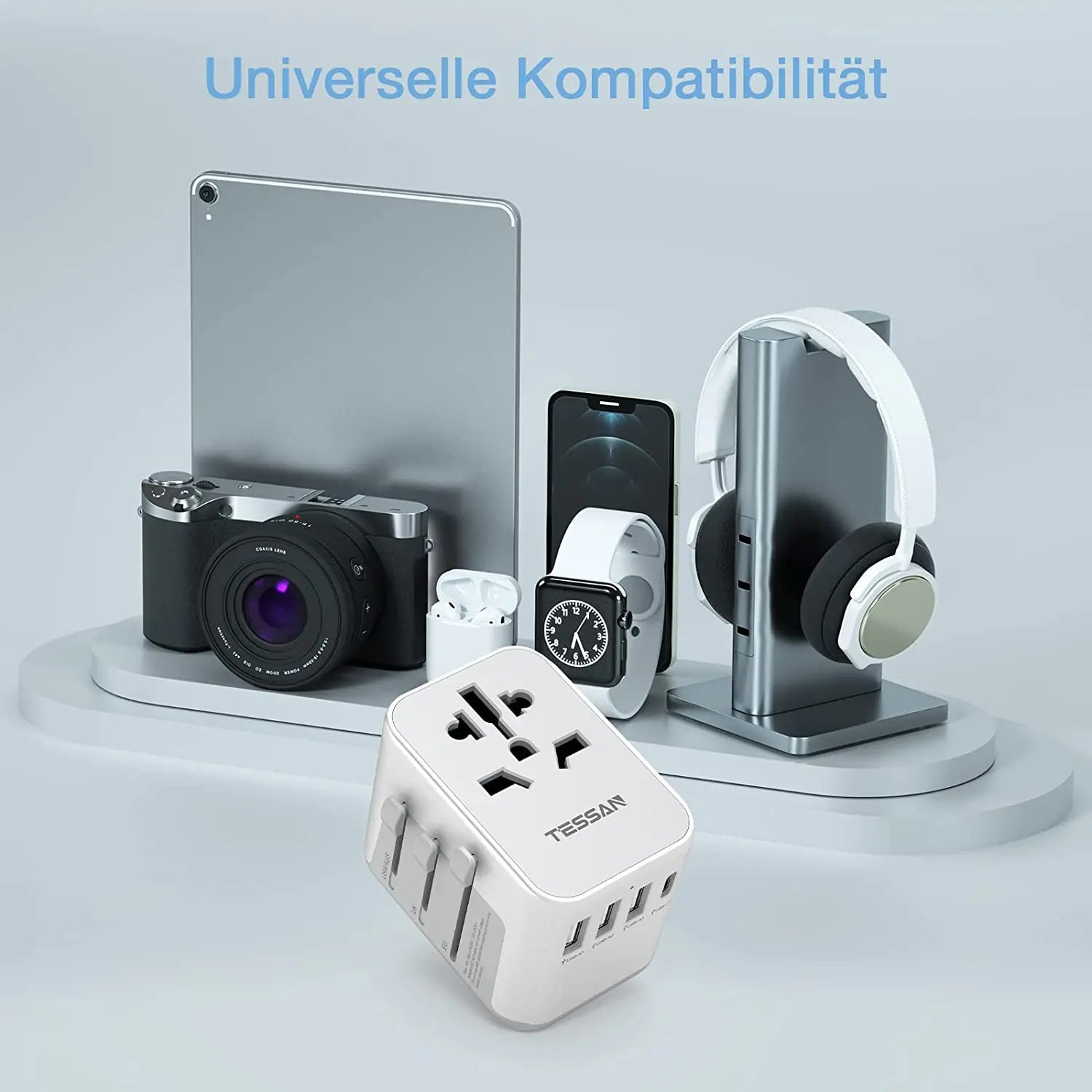 TESSAN 100W GaN Universal Travel Adapter – Fast Charging USB & Type-C Power Adapter for EU/UK/US/AU!