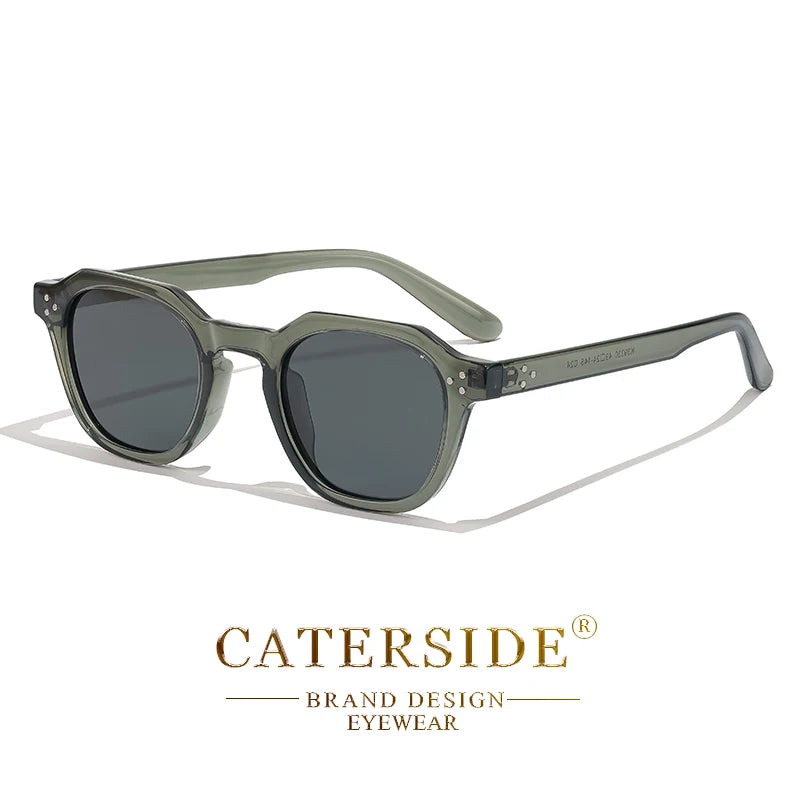 CATERSIDE Retro Polarized Sunglasses Men Ultralight TR90 Frame Polygon Women Sun Glasses Outdoor High Quality Travel Eyewear