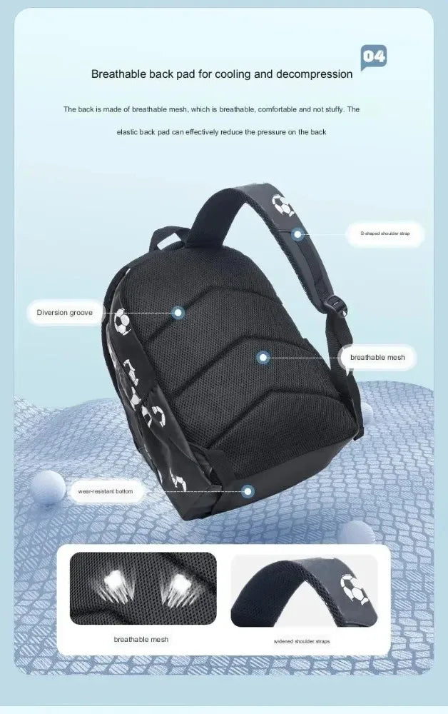 Football-Themed School Backpack – Durable & Stylish Travel Bag for Boys & Teenagers!