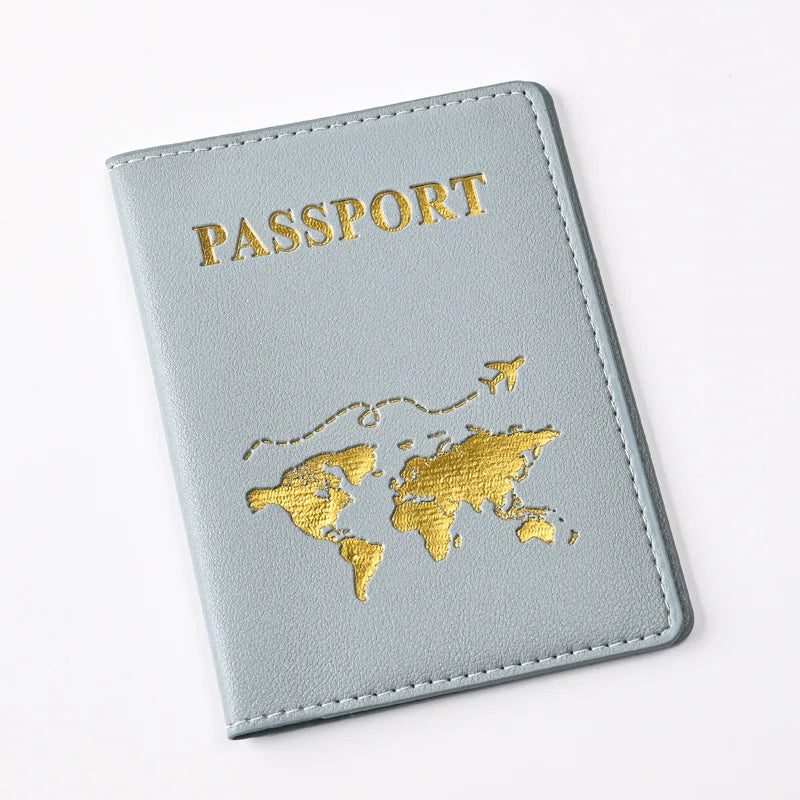 New Simple Fashion Passport Cover Thin Slim Travel Passport Holder Wallet Gift PU Leather Card Case Cover Unisex