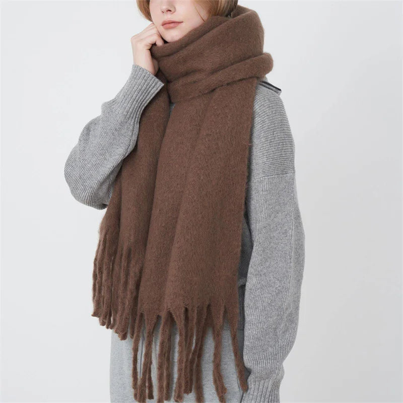 Luxury Cashmere-Feel Winter Scarf – Soft, Warm & Elegant Shawl Wrap with Tassels for Women!