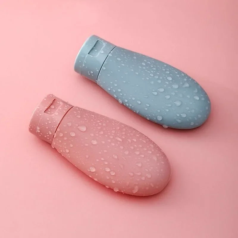 4Pcs/Set Travel Botttle Set 60ml Refillable Bottle Soft Silicone Lotion Shampoo Container Squeeze Tube Empty Bottle Wholesale