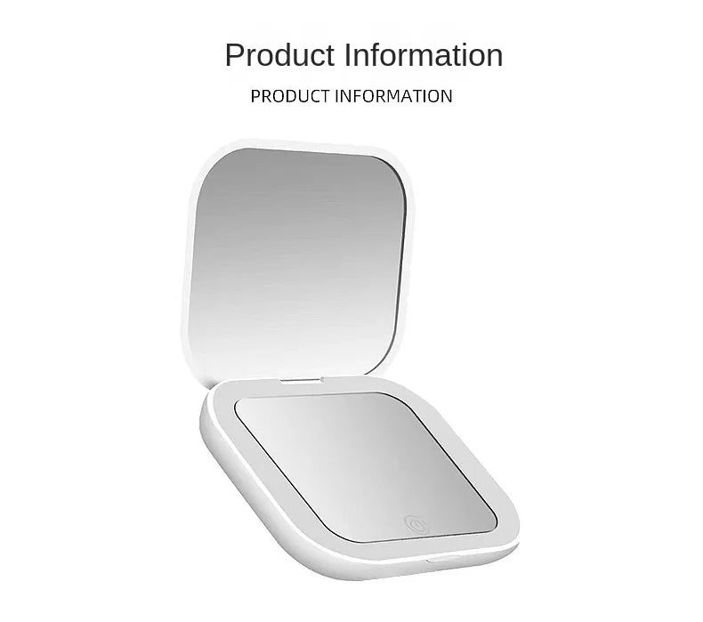 Mini LED Folding Makeup Mirror – Portable Magnifying Compact Mirror for Travel & Beauty