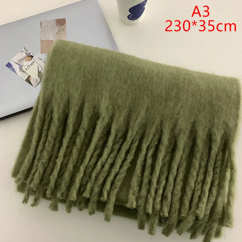 Luxury Cashmere-Feel Winter Scarf – Soft, Warm & Stylish Shawl Wrap with Tassels for Women!