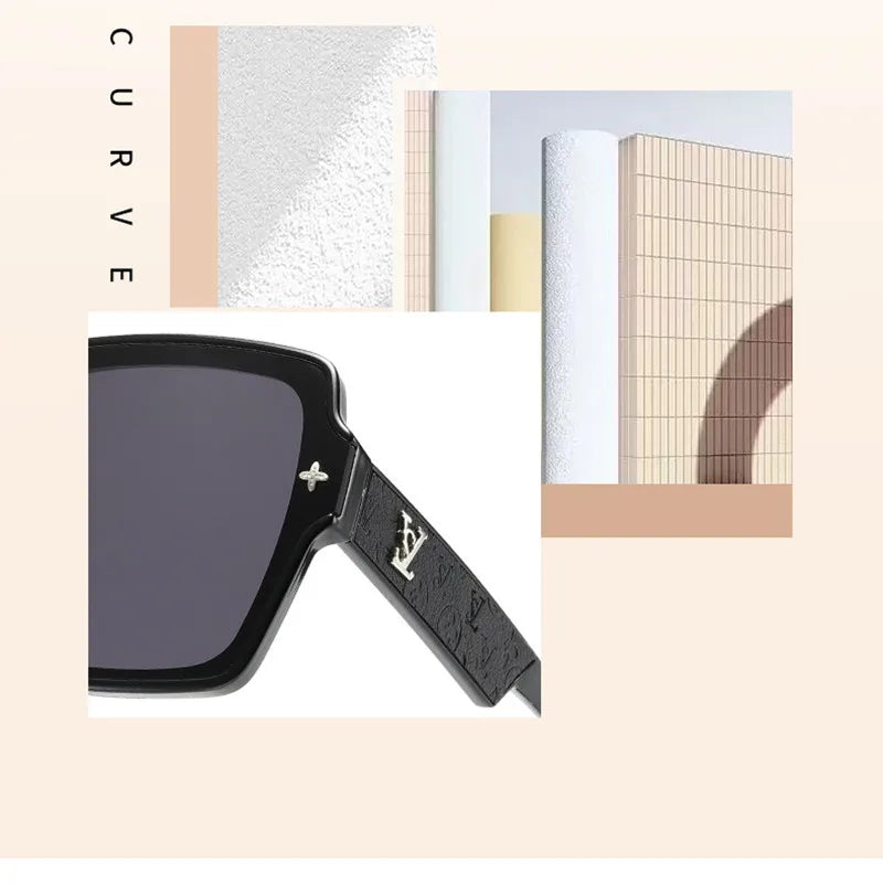 Luxury Women's New Retro Sunglasses Fashion Box Personalized Sunglasses Outdoor UV Protection UV400 Large Frame Driving Glasses