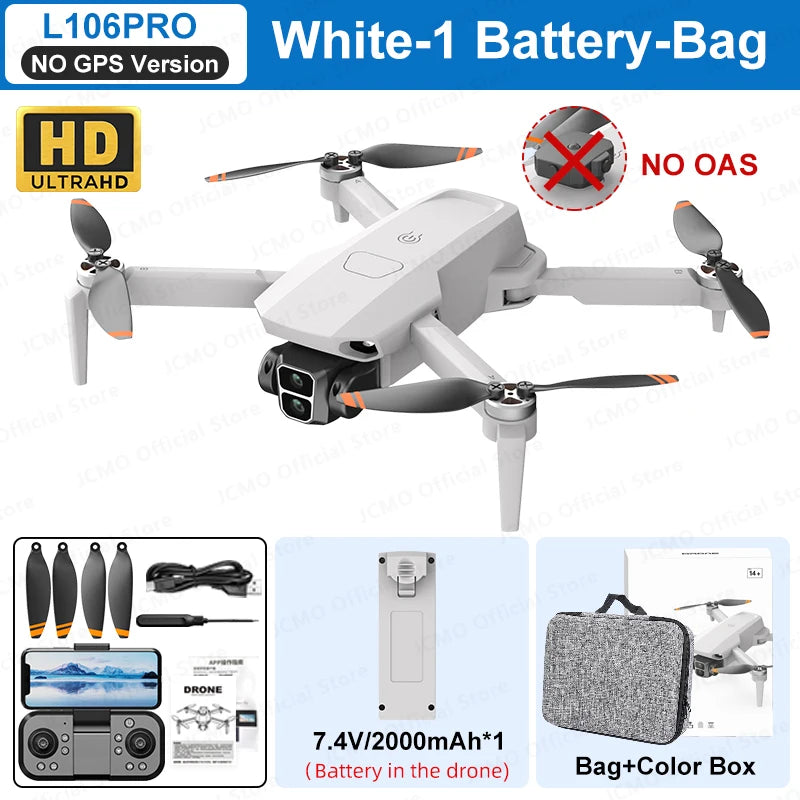 L106 MAX Brushless Dual Camera Drone – 360° Obstacle Avoidance, 2.4GHz RC Quadcopter with HD Camera
