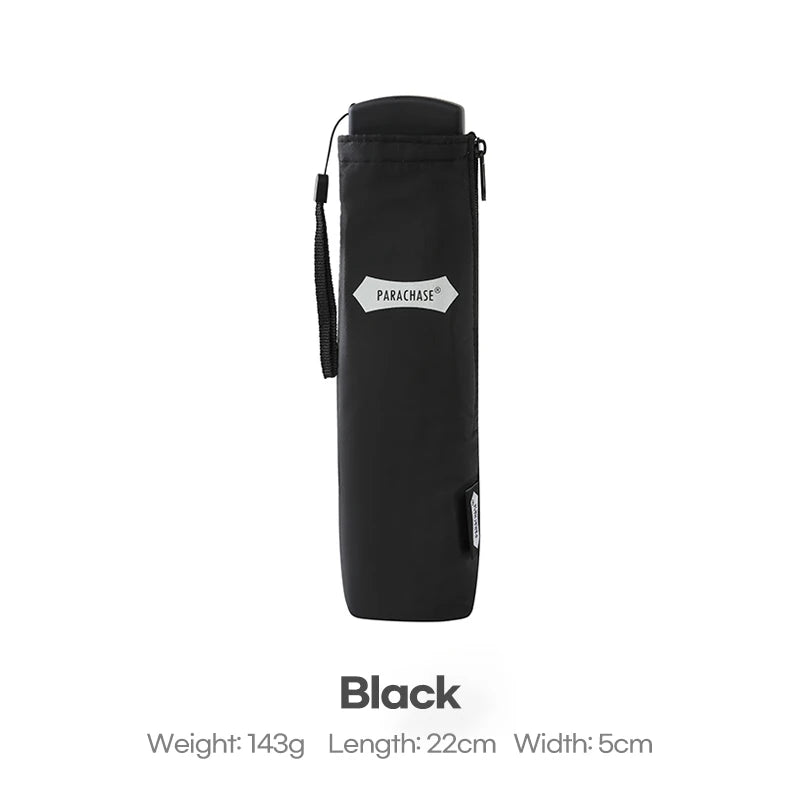 Parachase Flat Rain Umbrella Woman Lightweight 143g Foldable Mini Umbrella Pocket Portable Travel Folding Umbrella Windproof