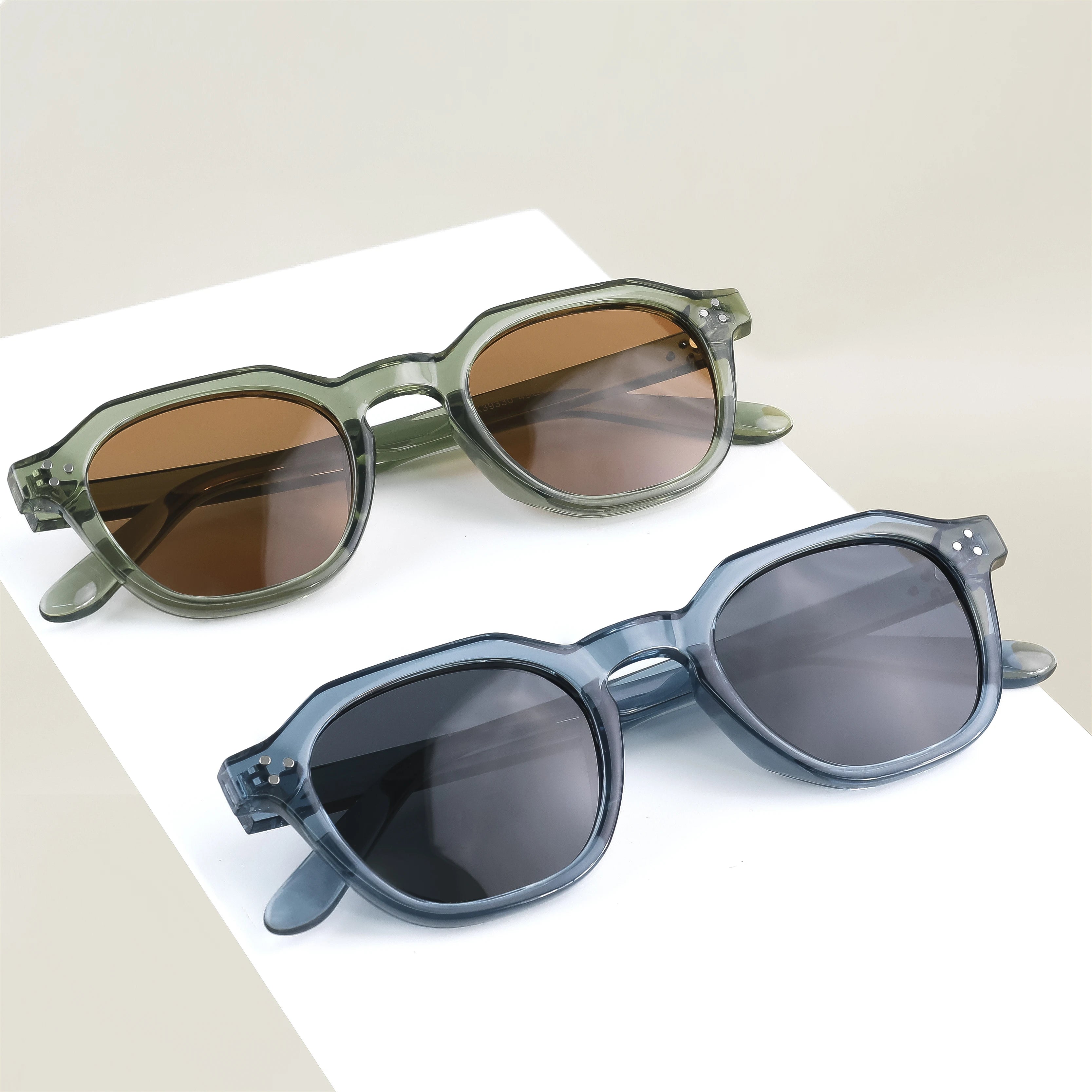 CATERSIDE Retro Polarized Sunglasses Men Ultralight TR90 Frame Polygon Women Sun Glasses Outdoor High Quality Travel Eyewear