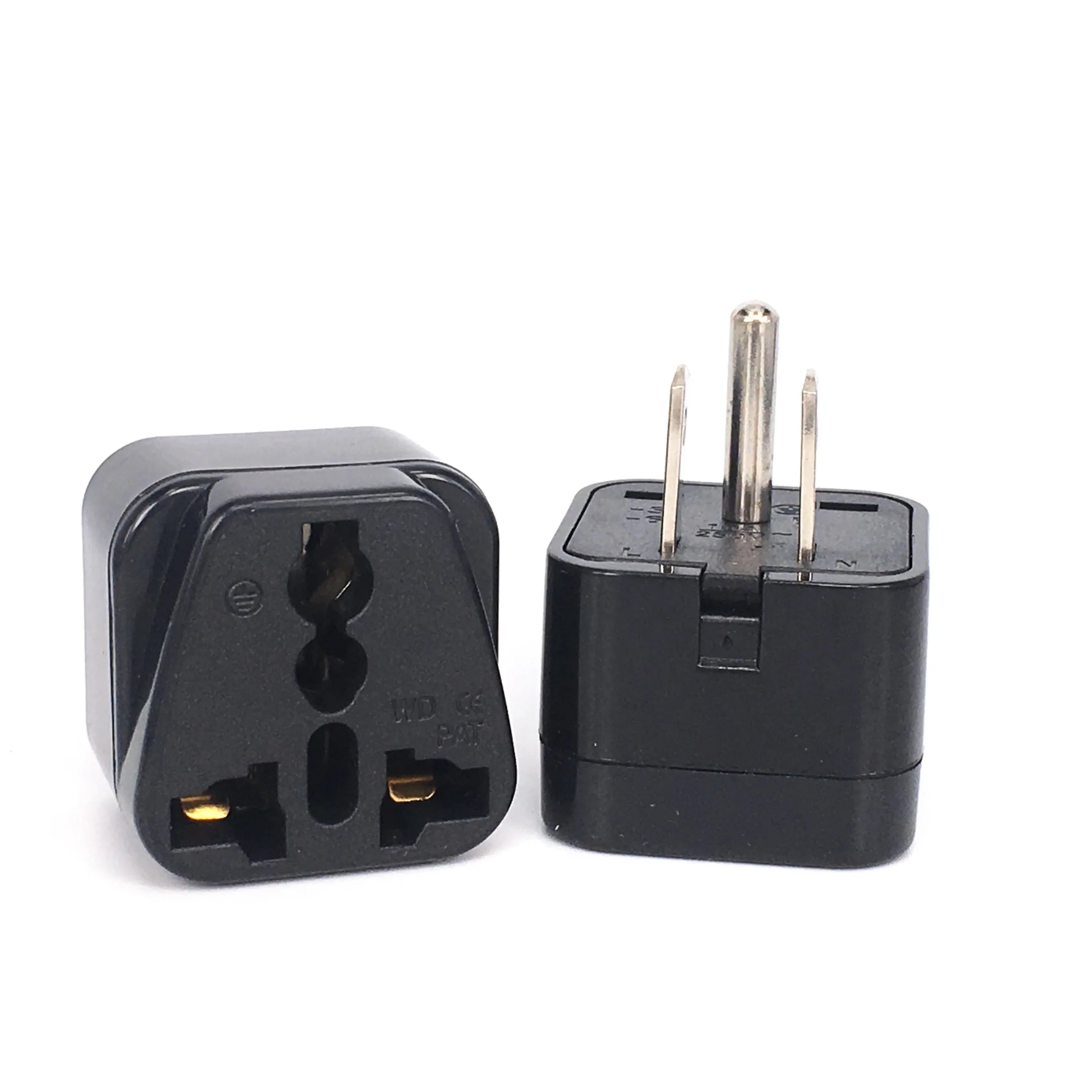 USA, Canada Universal Travel Plug Adapter (Type B) -Convert Europe, UK, India, Australia to American Socket - Round to Flat Pin