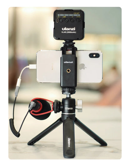 Ulanzi U-Vlog lite Mini Tripod with 360° Ball Head & Cold Shoe Selfie Stick Tabletop Tripod for Camera iPhone Android Phone DSLR