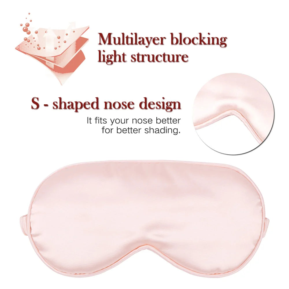 dropshipping 100% 3D Silk Sleep Mask Natural Sleeping Eye Mask Eyeshade Cover Shade Eye Patch Soft Portable Blindfold Travel