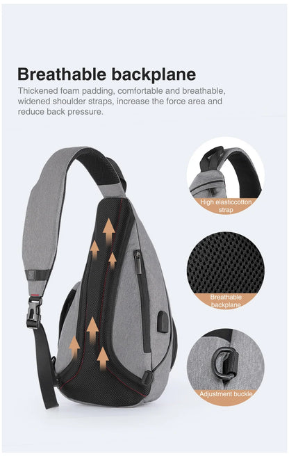 Mixi Men's & Women's Sling Backpack – Versatile USB Crossbody Bag for Travel, Sports & School