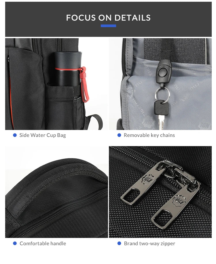 Tigernu New Multifunction Anti theft Men Backpack Bag USB Charging Travel Backpacks Male Laptop Backpack Bag  For Teens Rucksack