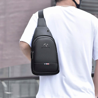 Men's Luxury PU Leather Chest Bag – Vintage Crossbody Shoulder Bag for Business & Casual Use