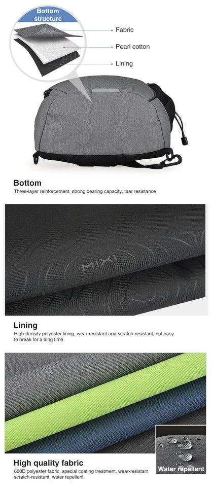 Mixi Men's & Women's Sling Backpack – Versatile USB Crossbody Bag for Travel, Sports & School