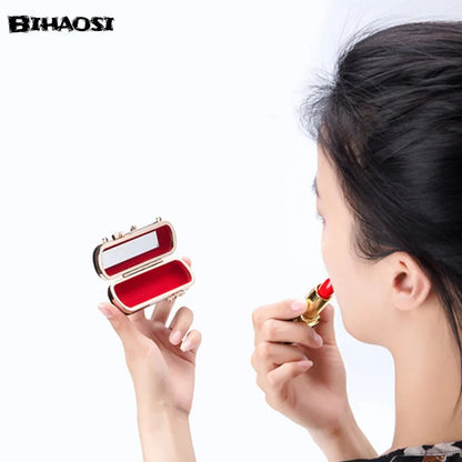 Luxury Sheepskin Mini Lipstick Case – Portable Cosmetic Box with Mirror