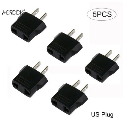 5PCS 110V to 220V Travel Adapter – EU/US Plug Converter for Home & Outdoor Use