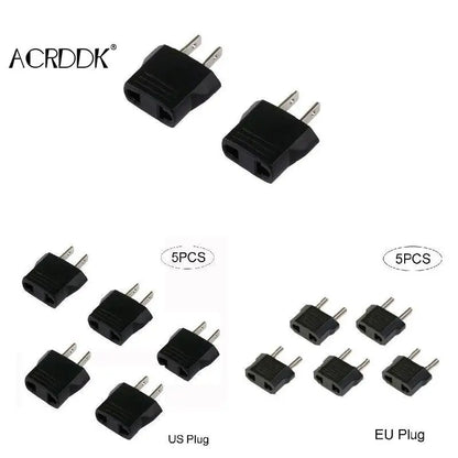 5PCS 110V to 220V Travel Adapter – EU/US Plug Converter for Home & Outdoor Use